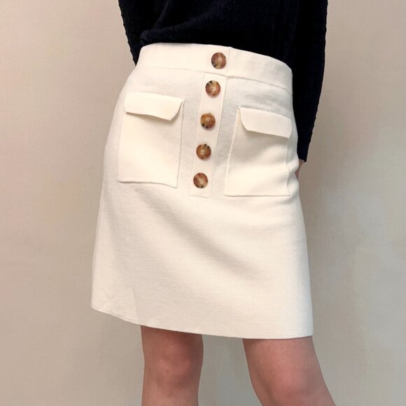 Sold Out Sorena Merino Skirt - Ecru in M/L - Picture 1 of 6